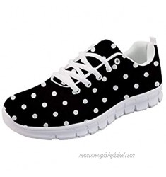 Upetstory Polka Dot Womens Fashion Sneakers Breathable Cross Running Tennis Walking Shoes US 6-10