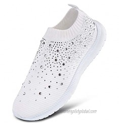 WENKOUBAN Women's Casual Walking Shoes-Comfortable Work Sock Shoes Lightweight Breathable Slip on Sneakers