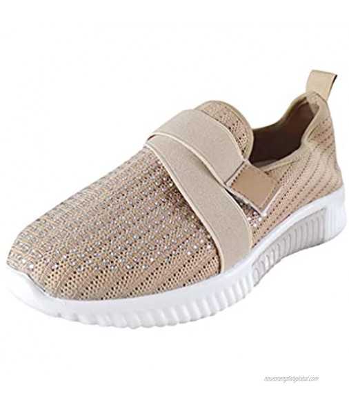 Women's Shops Walking Sock Sneakers Slip on Mesh Modern Platform Air Cushion Loafers for Lady Girls Modern Jazz Dance Easy Shoes Lightweight Breathable Comfortable