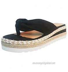 ZiSUGP Women's Summer Slip-On Flat Beach Open Toe Breathable Sandals Weave Shoes