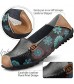 Ablanczoom Womens Comfortable Leather Floral Print Flats Casual Driving Loafers Walking Shoes for Women