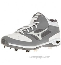 Mizuno Men's Dominant Mid Grey/White Baseball Shoe