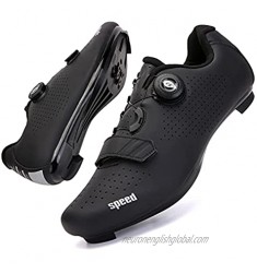 Men Road Bike Peloton Shoes Compatible Cleat Cycling Shoes with SPD Delta Cleats Clip to Lock Bike Shoes Indoor/Outdoor