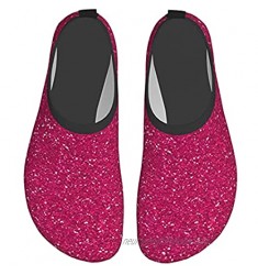 Hot Pink Glitter Water Shoes Quick-Drying Outdoor Barefoot Beach Diving Water Sports Shoes Unisex