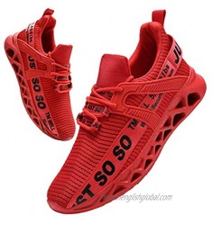 Tvtaop Mens Athletic Walking Blade Running Tennis Shoes Fashion Sneakers Red