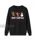Franterd Merry Christmas Sweatshirts for Women Graphic Santa T-Shirt Long Sleeve Loose Xmas Casual Blouse Pullover