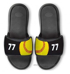 Repwell Softball Slide Sandals | Softball Ball & Number Reflected | Team Colors