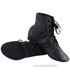 Cheapdancing Children’s Practice Dancing Shoes Soft Leather Flat Lace-up Jazz Boots (Little Kid/Big Kid)