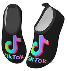737 Kids TIK_Tok Logo Water Shoes Quick Dry Lightweight Aqua Socks Barefoot Beach Non-Slip Sports Swim Pool for Boys Girls