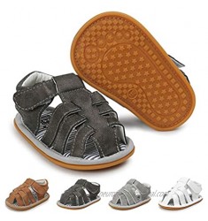 Baby Boy Sandals Summer Anti-Slip Rubber Sole First Walkers Shoes Infant Sandals for Toddler Girls(0-18 Months)