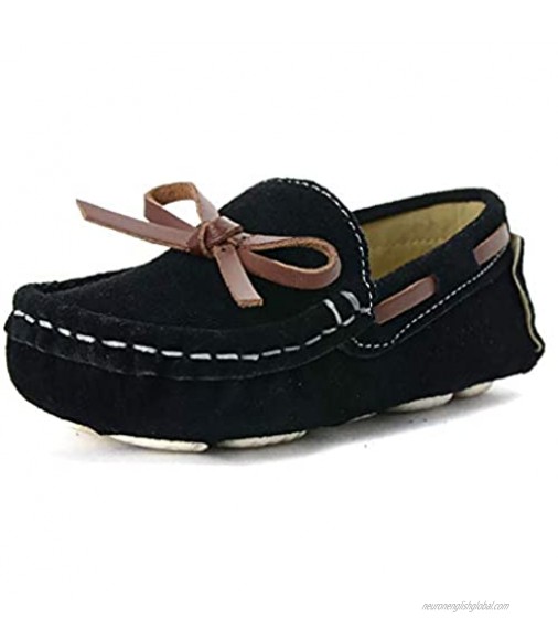 Minibella Kids Toddler Boy's Girl's Slip On Loafer Shoes Faux Suede Casual Dress Flats