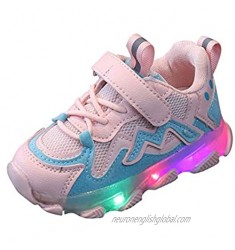 Baby Boys Girls Trainers Led Light Luminous Running Sport Shoes Children Flashing Lightweight Sneakers Outdoor Trekking Slip On Casual Shoes Kids Carnival Fashion Party Shoes for 12 Months-6 Years