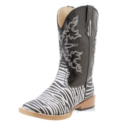 Roper Square Toe Glitter Zebra Western Boot (Toddler/Little Kid)