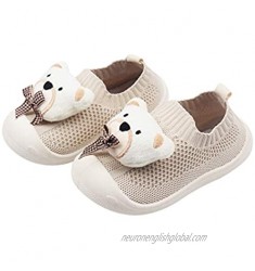 DEBAIJIA Toddler Shoes 1-5T Baby First-Walking Kid Cute Bear TPR Material Slip-on Sneakers Soft Sole Non Slip Mesh Breathable Trainers