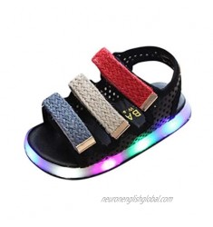 EISHOW Kids LED Luminous Flat Sandals Toddler Baby Boys Girls Summer Light Up Beach Shoes Breathable Sneakers 1-6 Years