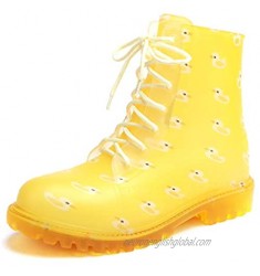 Catata Girls Boys Rain Boots Rubber Light Weight Waterproof Garden Shoes Yellow