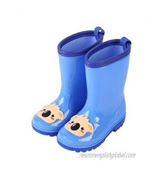 Gogokids Kids Rain Shoes Child Rain Boots - Boys Girls Waterproof Rubber Child Non-Slip Solid Colors Slip On Shoes