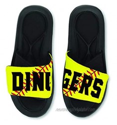 TEAM Softball SLIDES Sandals - DINGERS Softball Slides - Dingers Softball Sandals