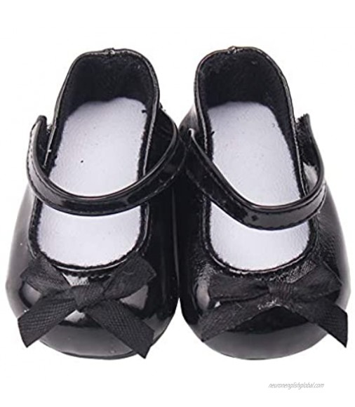 Resilient Girl: Black Patent Leather Shoes w/Strap (Velcro) 18in Doll fits The 18inch Doll. This Will Make Every Child Dressing up Their Doll Happy