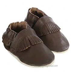 Tickle-toes Brown Soft Leather Mocassin Shoes 5961 (12-18M)