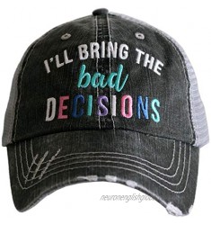 KATYDID I'll Bring The Bad Decisions Women's Distressed Trucker Hat