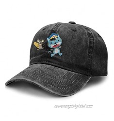 Cat Hunting A Mouse Adult Cowboy Hat Outdoor Activities Cowboy Hat Trucker Cowboy Hat Retro Adjustable Black