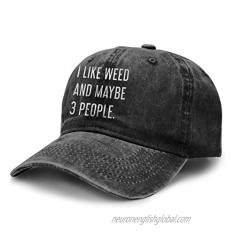 HHIJ Like Weed and Maybe 3 People Adult Cowboy Hat Outdoor Activities Cowboy Hat Trucker Cowboy Hat Retro Adjustable Black