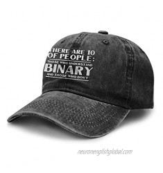 HHIJ People Understand Binary Adult Cowboy Hat Outdoor Activities Cowboy Hat Trucker Cowboy Hat Retro Adjustable Black