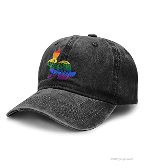Rabbit Gay Flag Adult Cowboy Hat Outdoor Activities Cowboy Hat Trucker Cowboy Hat Retro Adjustable Black