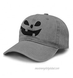 Teardrop Eyes Pumpkin Face Adult Cowboy Hat Outdoor Activities Cowboy Hat Trucker Cowboy Hat Retro Adjustable Black