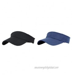 DUJIAOSHOU 2 Pieces Sport Wear Athletic Mesh Visor Sun Visor Adjustable Cap Men Women Sun Sports Visor Hat