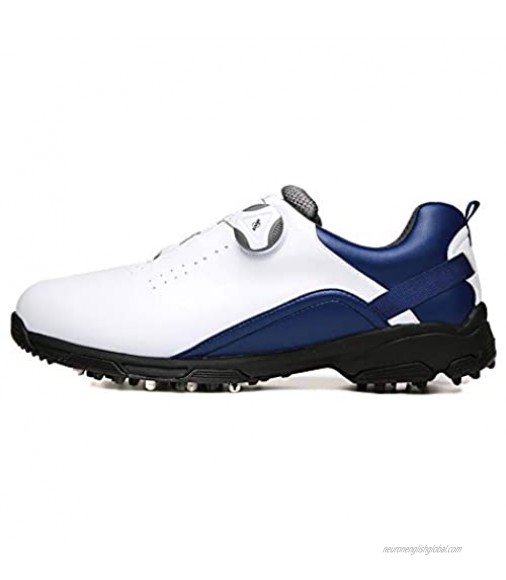 RTY Men's Waterproof Golf Shoes Women's Deodorant Golf Shoes Breathable Leather Sneakers White 41
