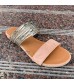 Summer Beach Sandals for Women Women Fashion Casual Vintage Flat Metal Decoration Slippers Outdoor Beach Shoes