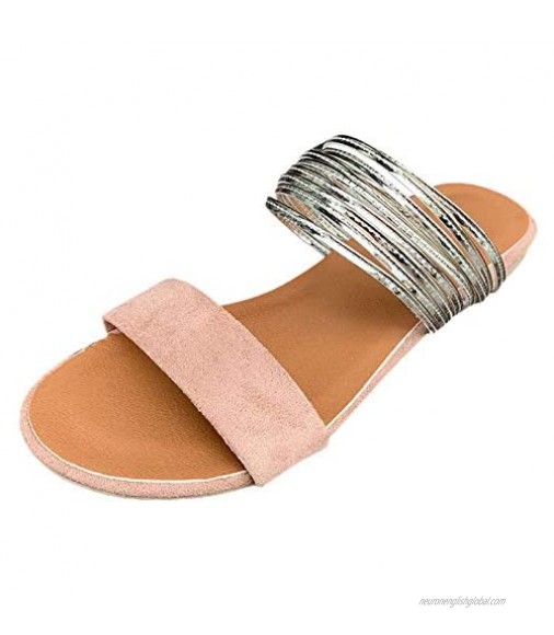 Summer Beach Sandals for Women Women Fashion Casual Vintage Flat Metal Decoration Slippers Outdoor Beach Shoes