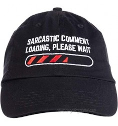 Ann Arbor T-shirt Co. Sarcastic Comment Loading Please Wait Funny Sarcasm Humor for Men Women Baseball Cap Dad Hat Black
