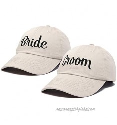 DALIX Bride Groom Dad Hats Baseball Caps Newlywed Wedding Party Gift
